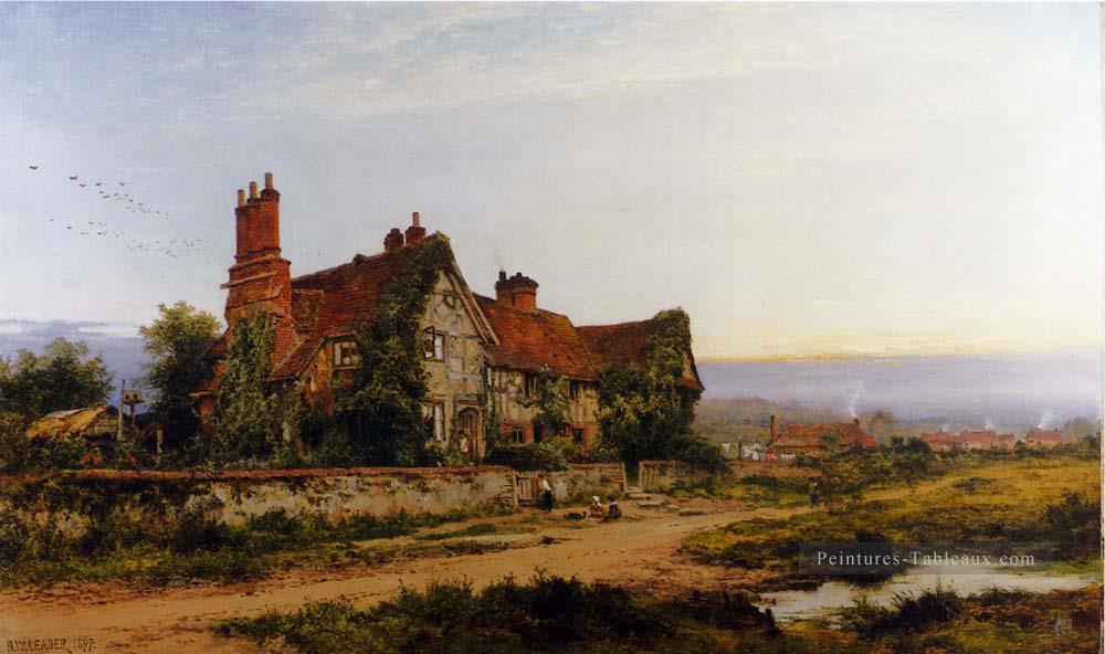 Un vieux Surrey Home paysage Benjamin Williams Leader Peintures à l'huile